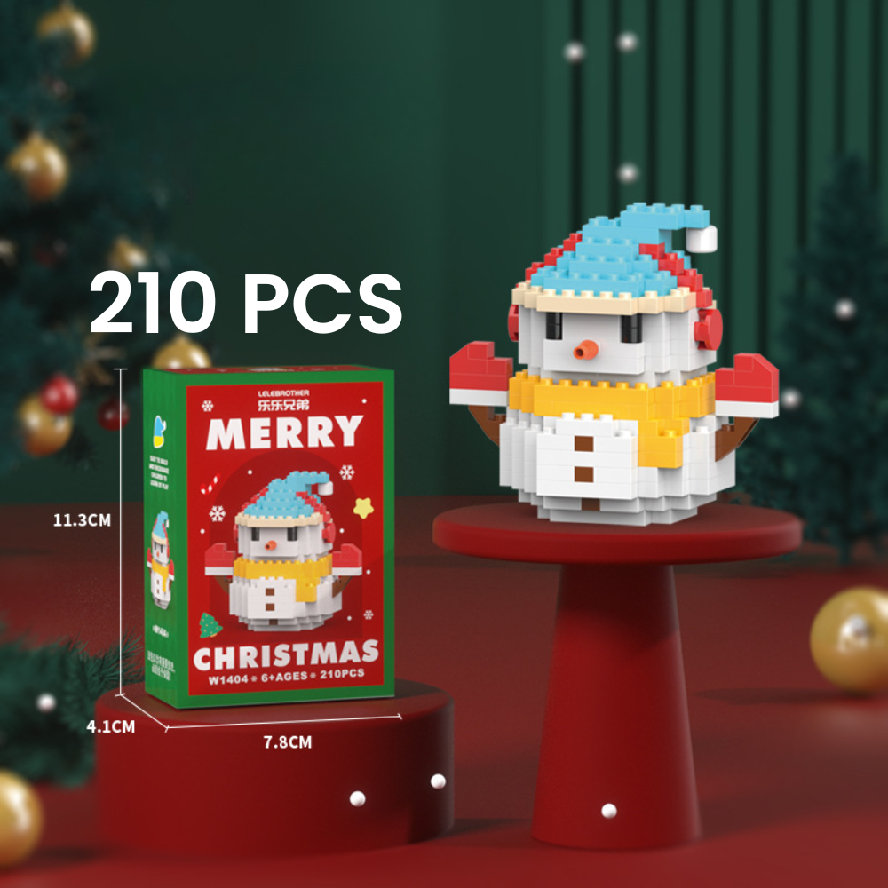 Santa Claus Design Building Blocks Toy, 1 Count Cute Micro-particle Building Bricks Ornament, Snowman & Reindeer Creative Desktop Decoration for Home Office