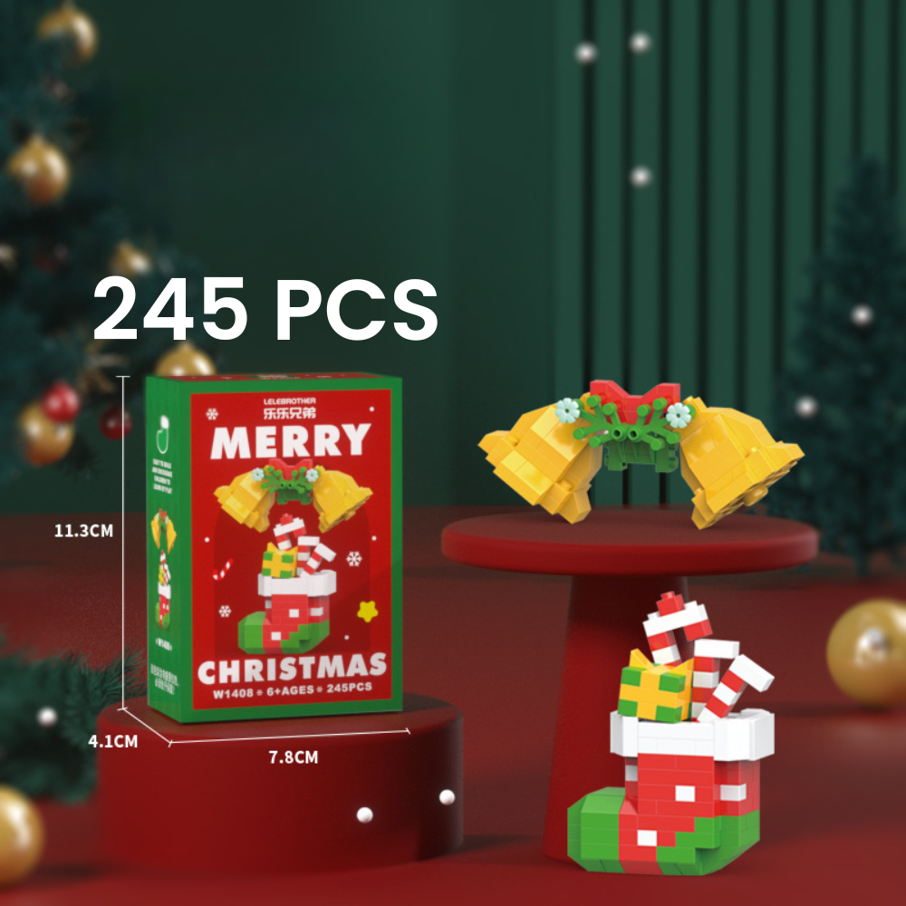 Santa Claus Design Building Blocks Toy, 1 Count Cute Micro-particle Building Bricks Ornament, Snowman & Reindeer Creative Desktop Decoration for Home Office