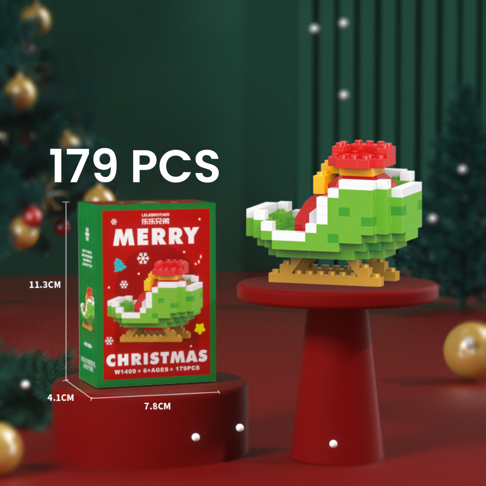 Santa Claus Design Building Blocks Toy, 1 Count Cute Micro-particle Building Bricks Ornament, Snowman & Reindeer Creative Desktop Decoration for Home Office