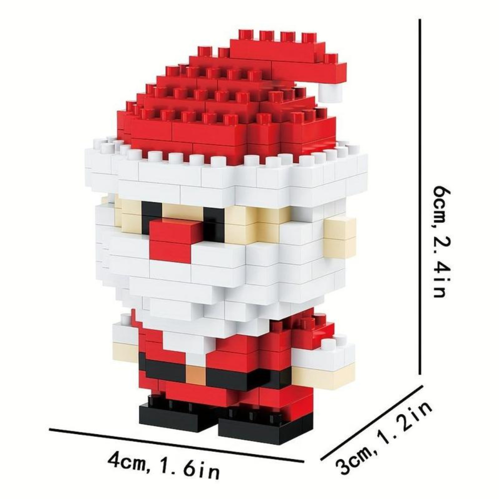 Santa Claus Design Building Blocks Toy, 1 Count Cute Micro-particle Building Bricks Ornament, Snowman & Reindeer Creative Desktop Decoration for Home Office