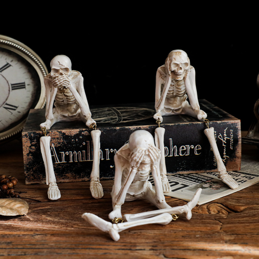 🖤 Halloween Skull Skeleton Ornaments – Creative Three-Piece Set 🖤