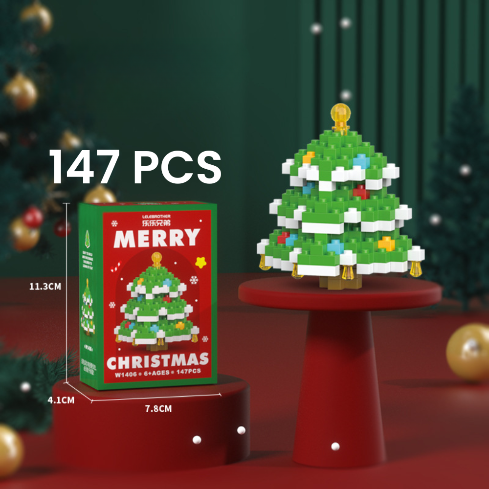 Santa Claus Design Building Blocks Toy, 1 Count Cute Micro-particle Building Bricks Ornament, Snowman & Reindeer Creative Desktop Decoration for Home Office